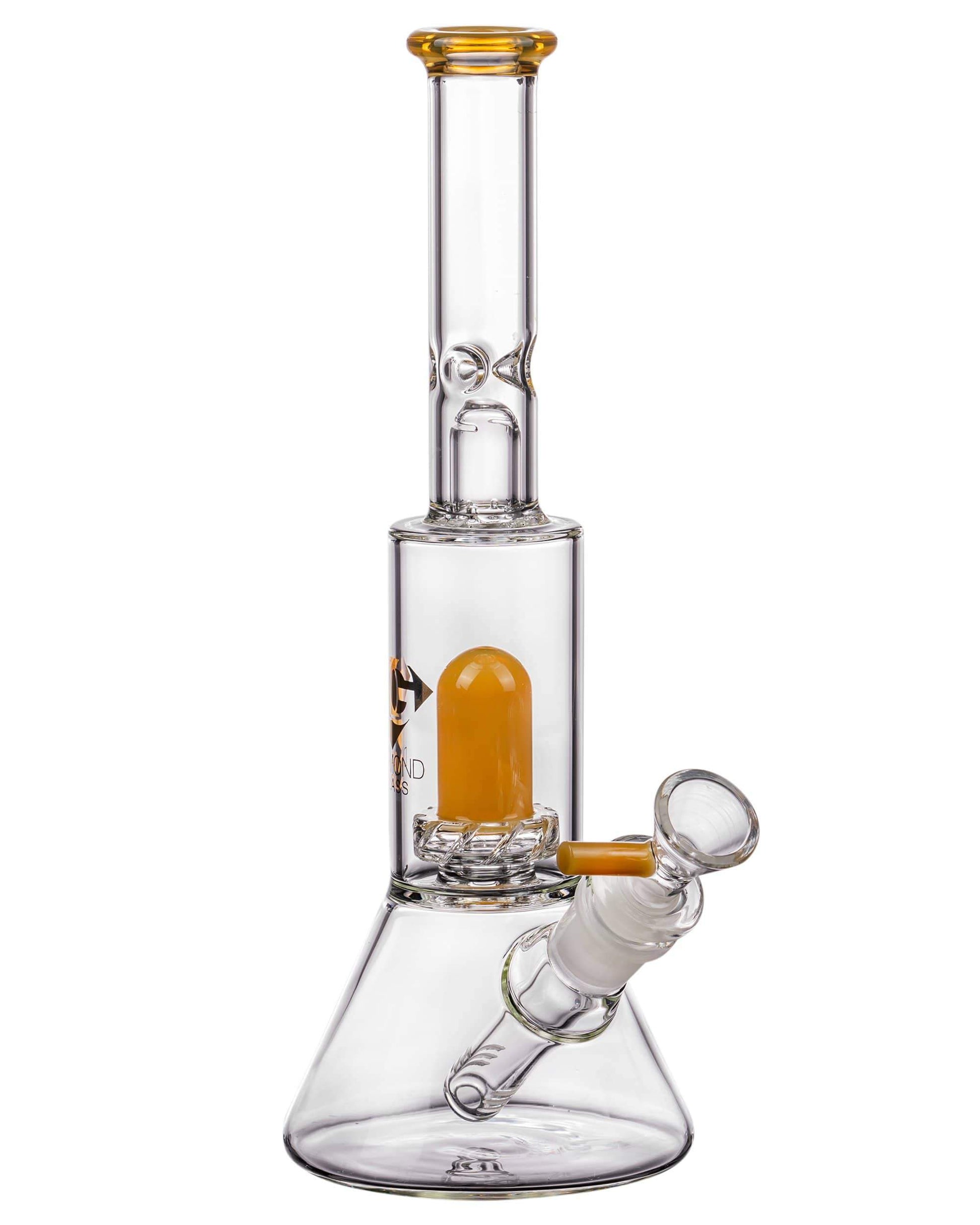 Diamond Glass Skinny Neck UFO Chamber Beaker Topaz