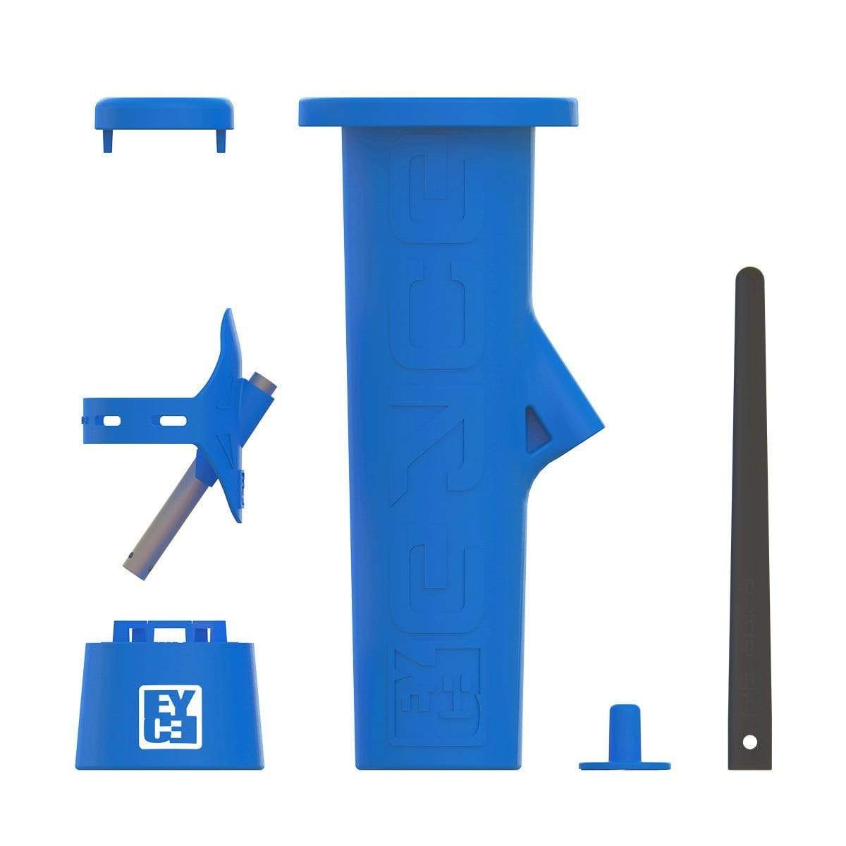 exploded view of silicone mold for ice bong