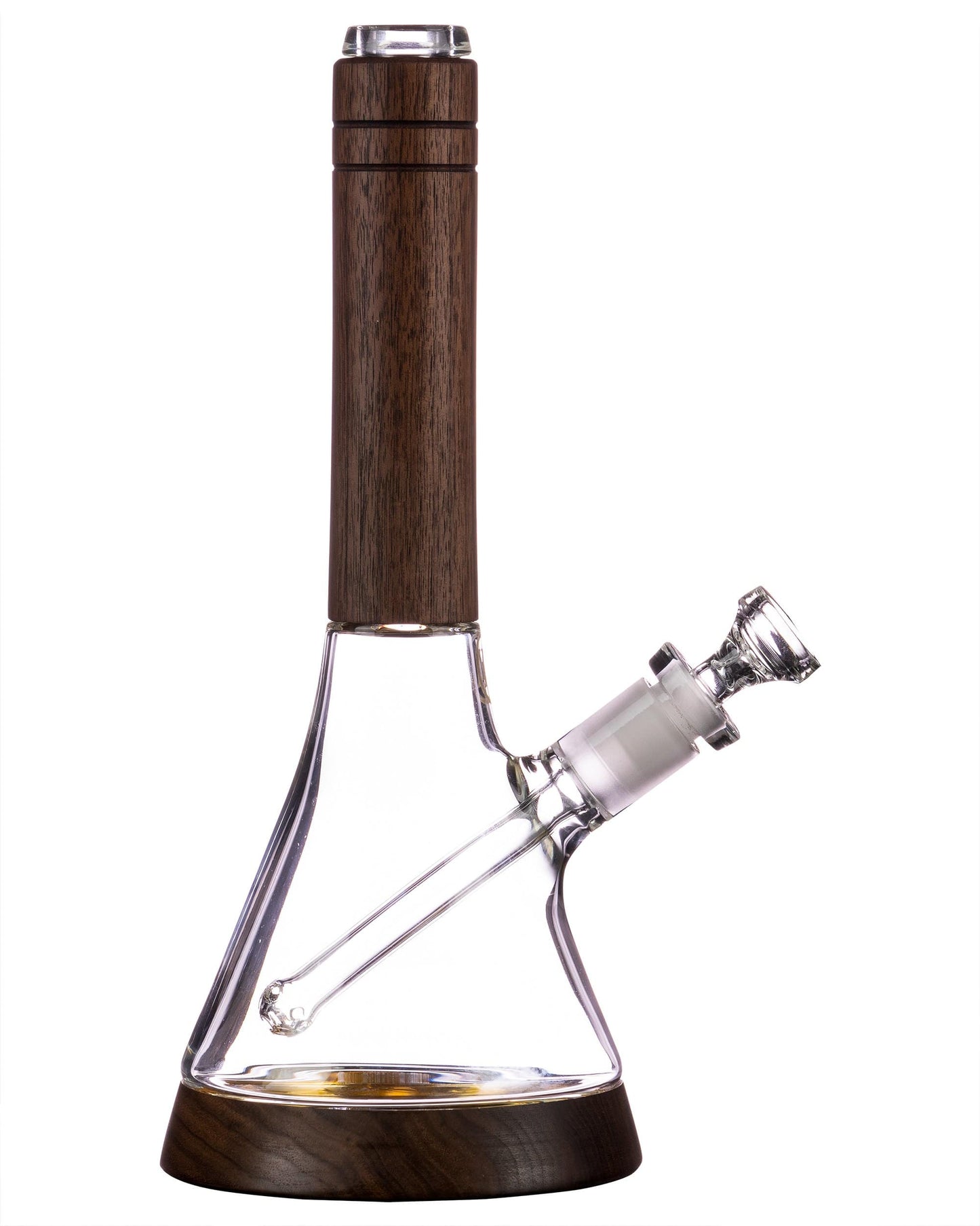 Walnut Wood Accented Beaker Bong