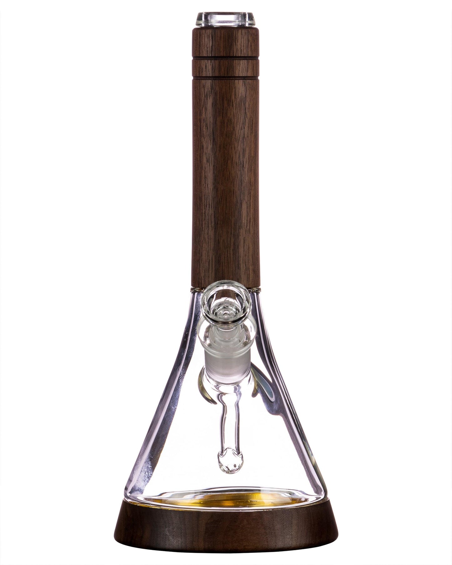 Walnut Wood Accented Beaker Bong