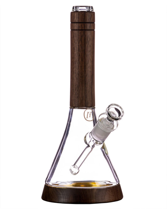 Walnut Wood Accented Beaker Bong