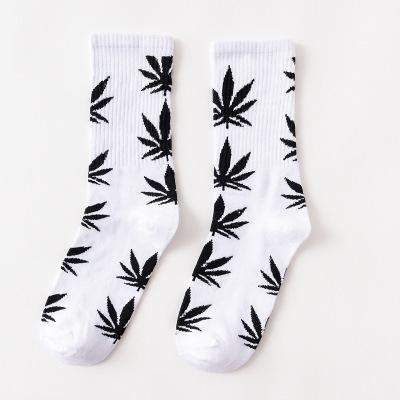 Unisex Men 1pair Comfortable High Quality Cotton Socks Marijuana Leaf Maple Leaf Casual Long Weed Crew Sock Harajuk 7 Colors