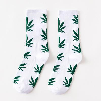 Unisex Men 1pair Comfortable High Quality Cotton Socks Marijuana Leaf Maple Leaf Casual Long Weed Crew Sock Harajuk 7 Colors