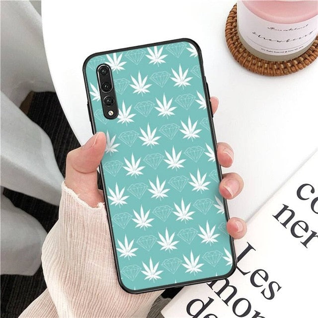 plant leaves Cannabis leaf  Phone Case Hull For Huawei Mate 30 Pro P20 P30 P40 pro lite Y7 Y6 2019 for Honor 8X 8A 10 20lite 10i