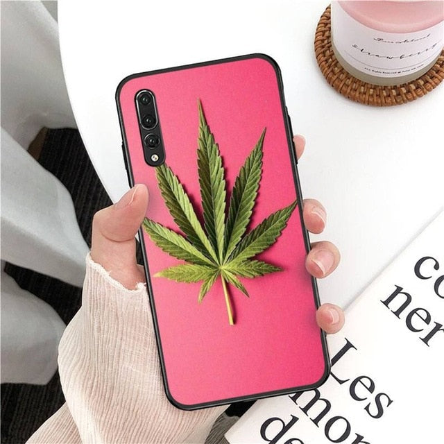 plant leaves Cannabis leaf  Phone Case Hull For Huawei Mate 30 Pro P20 P30 P40 pro lite Y7 Y6 2019 for Honor 8X 8A 10 20lite 10i